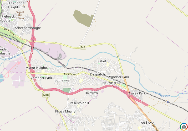 Map location of Retief